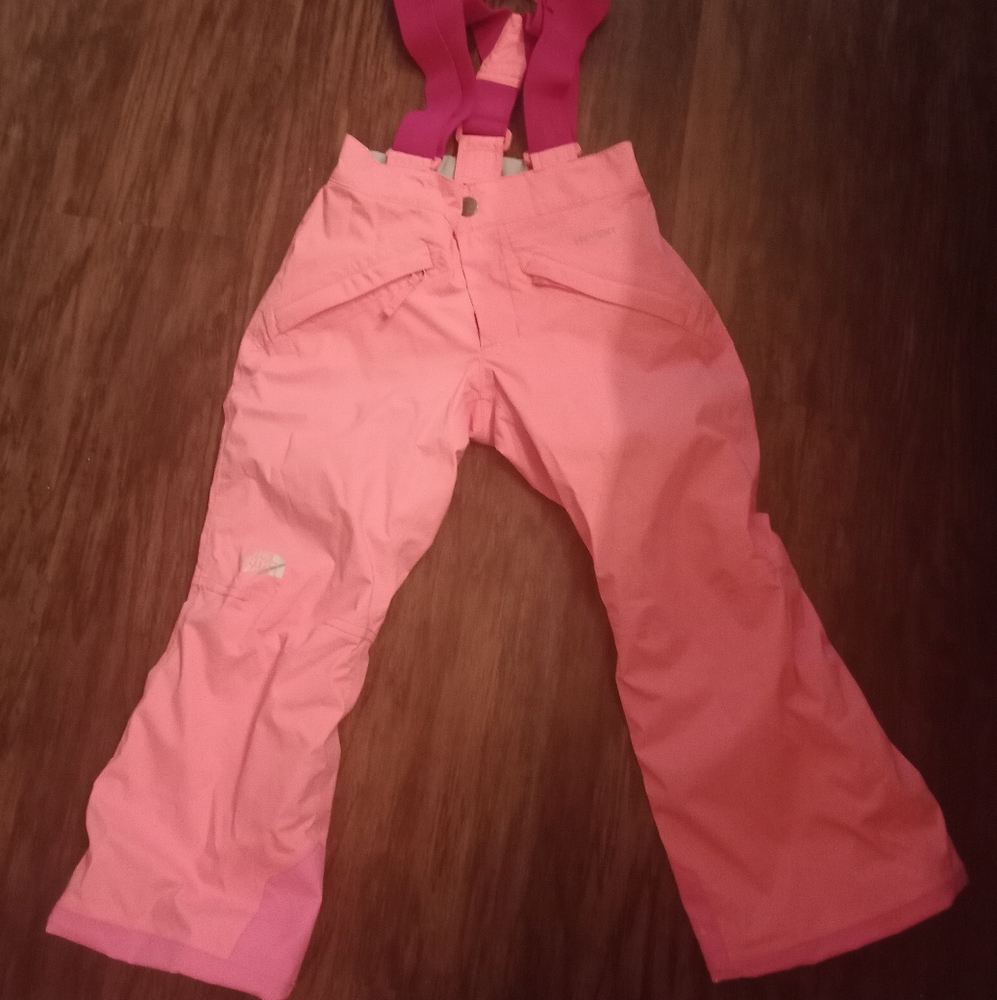 The North Face Girls Pink Ski Snow Pants Overalls Size XS Age 5-6